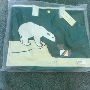 RADLEY LONDON Teal Tote with Polar Bear and Dog Design